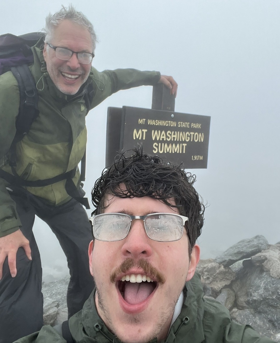 At the summit of Mount Washington with family